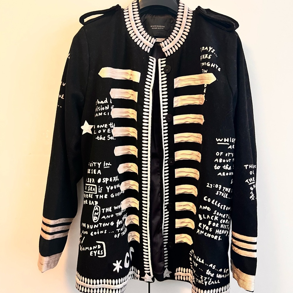 Scotch & Soda Black Jacket with White Accents